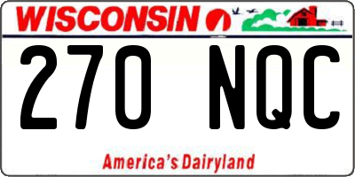 WI license plate 270NQC