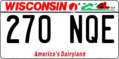WI license plate 270NQE