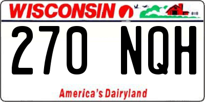 WI license plate 270NQH
