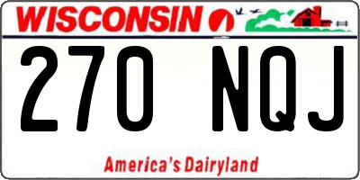 WI license plate 270NQJ