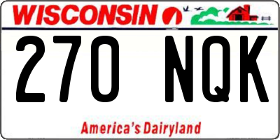 WI license plate 270NQK