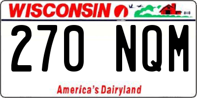 WI license plate 270NQM