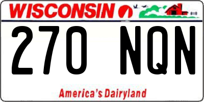 WI license plate 270NQN
