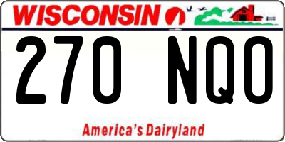 WI license plate 270NQO