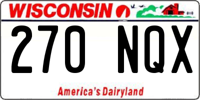 WI license plate 270NQX