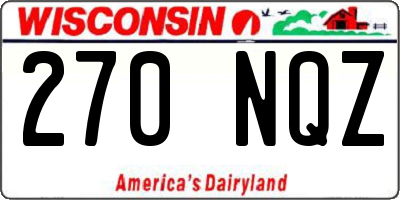WI license plate 270NQZ