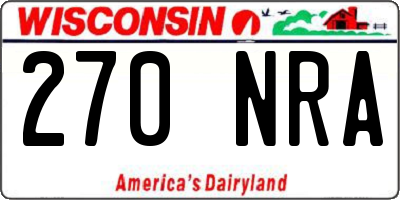 WI license plate 270NRA