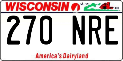 WI license plate 270NRE