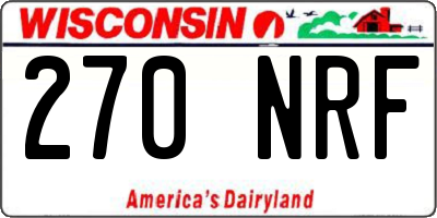 WI license plate 270NRF
