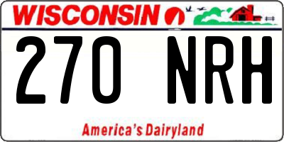 WI license plate 270NRH