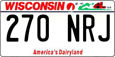 WI license plate 270NRJ