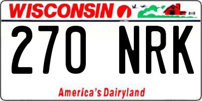WI license plate 270NRK