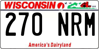 WI license plate 270NRM