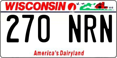 WI license plate 270NRN