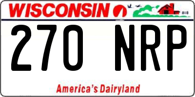 WI license plate 270NRP