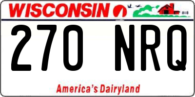 WI license plate 270NRQ