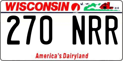 WI license plate 270NRR