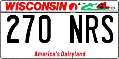 WI license plate 270NRS