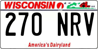 WI license plate 270NRV