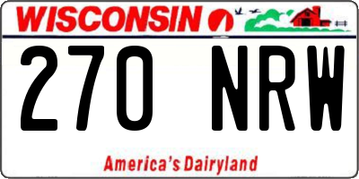 WI license plate 270NRW
