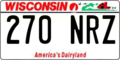 WI license plate 270NRZ