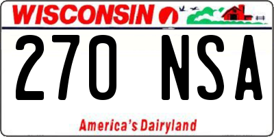 WI license plate 270NSA