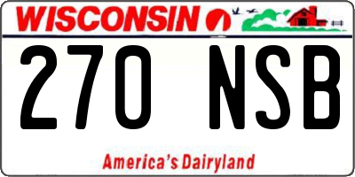 WI license plate 270NSB