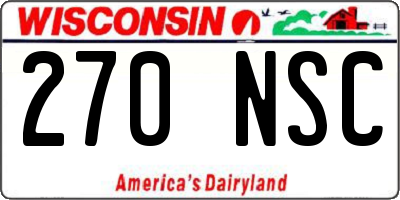 WI license plate 270NSC