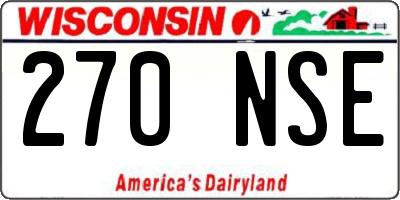 WI license plate 270NSE