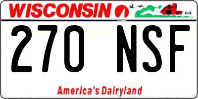 WI license plate 270NSF