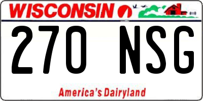 WI license plate 270NSG