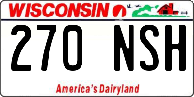 WI license plate 270NSH