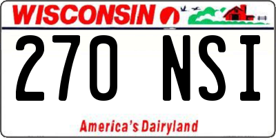 WI license plate 270NSI