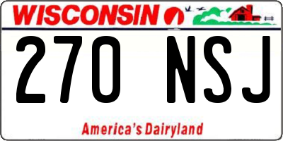 WI license plate 270NSJ
