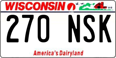 WI license plate 270NSK