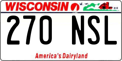 WI license plate 270NSL