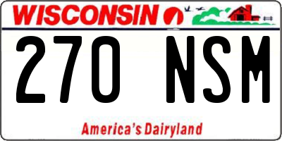 WI license plate 270NSM