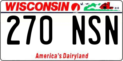 WI license plate 270NSN