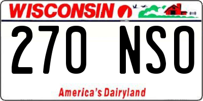 WI license plate 270NSO