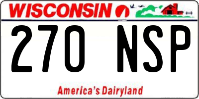 WI license plate 270NSP