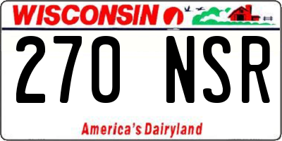 WI license plate 270NSR