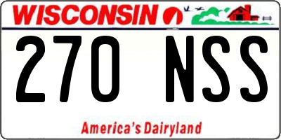 WI license plate 270NSS