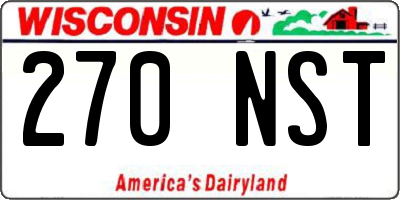 WI license plate 270NST