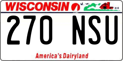 WI license plate 270NSU