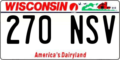 WI license plate 270NSV