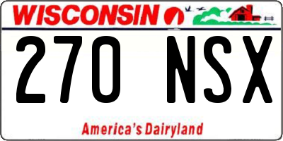 WI license plate 270NSX