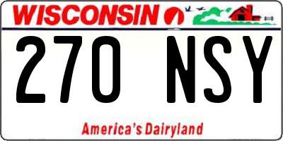 WI license plate 270NSY