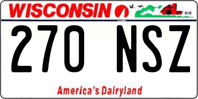 WI license plate 270NSZ