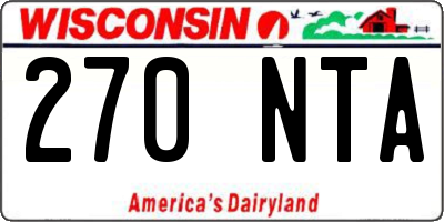 WI license plate 270NTA