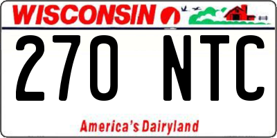 WI license plate 270NTC